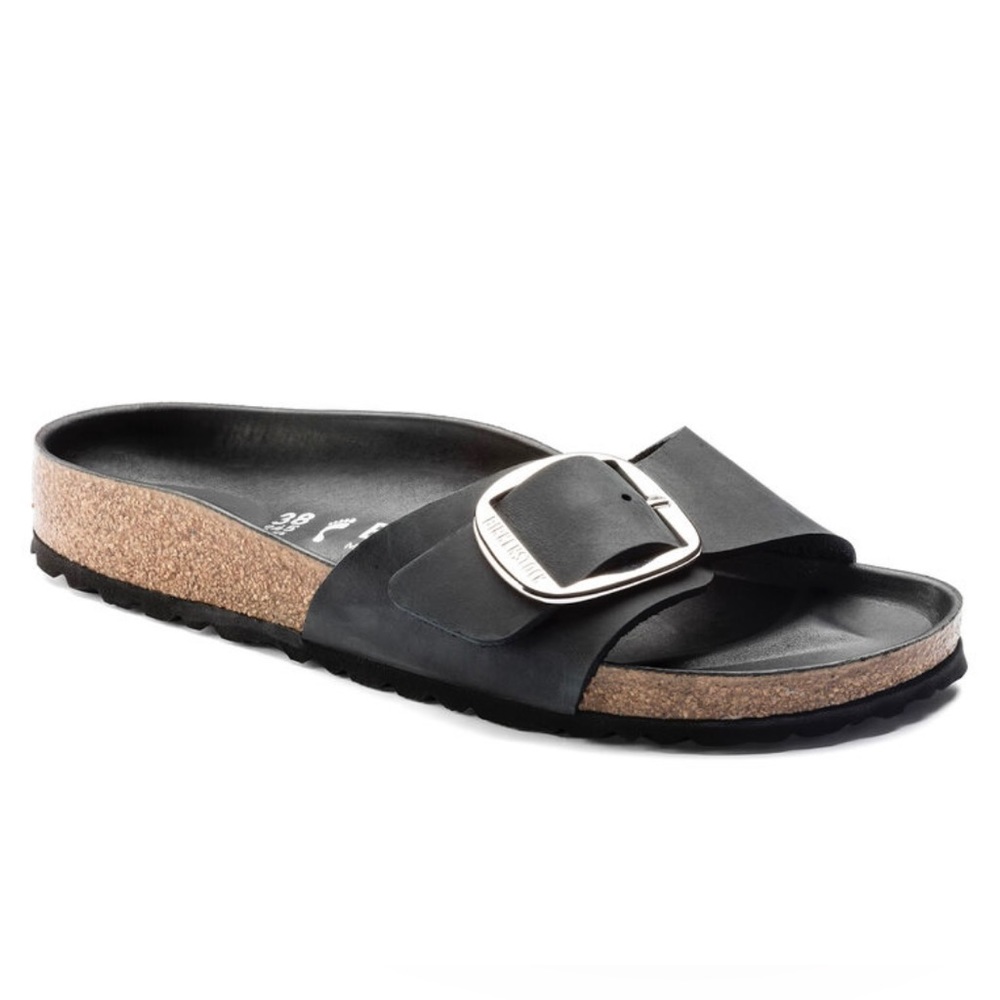 Birkenstock Madrid Big Buckle Black Sandals